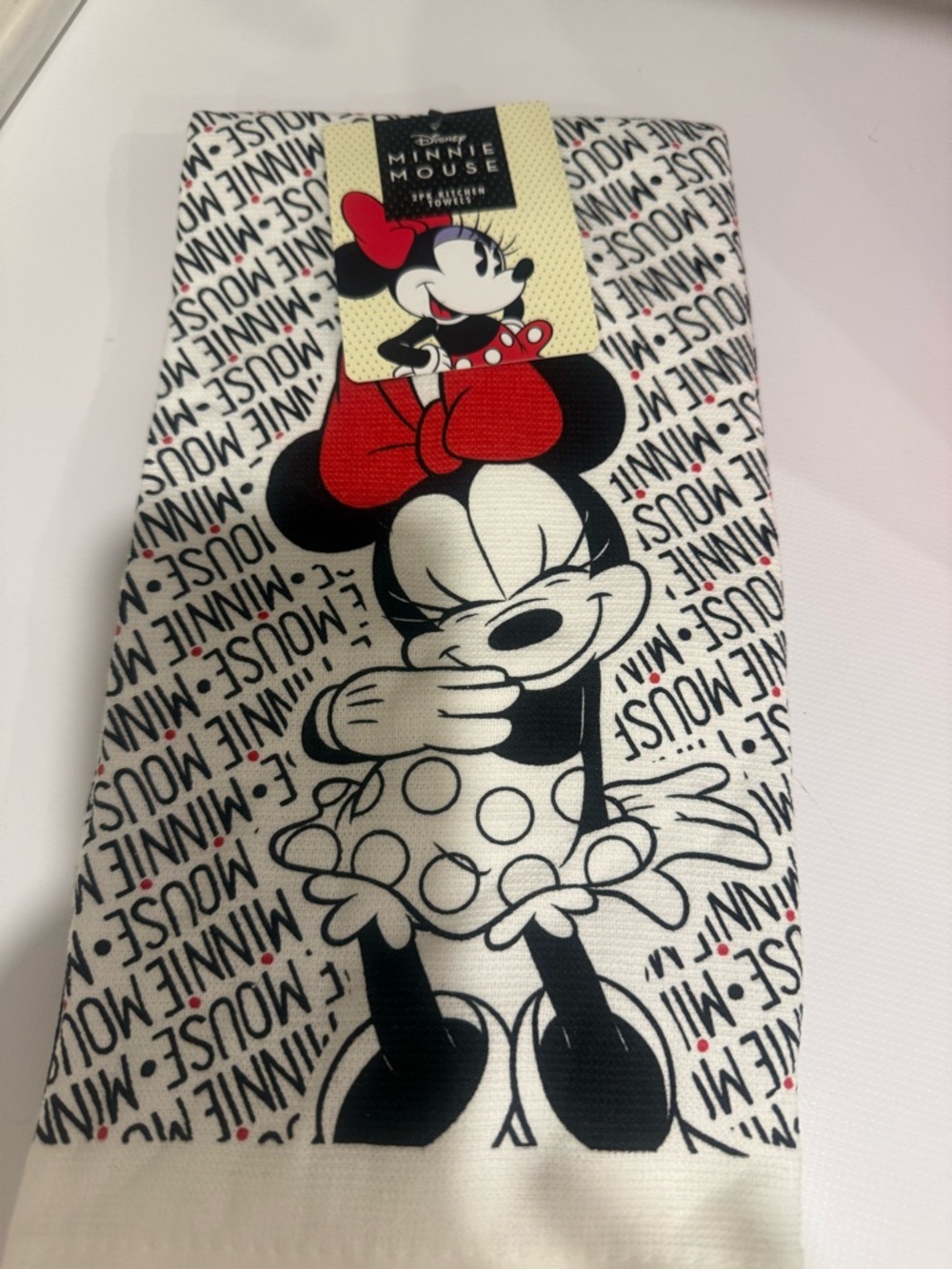 Disney Mickey Mouse Black and Gray Patterned Kitchen Towel